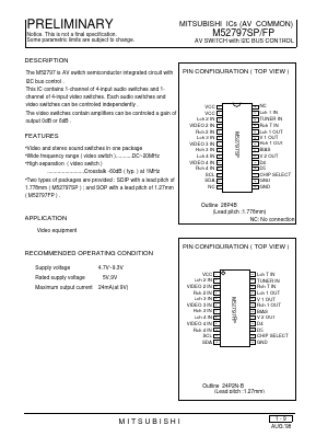 M52797FP Datasheet PDF MITSUBISHI ELECTRIC 