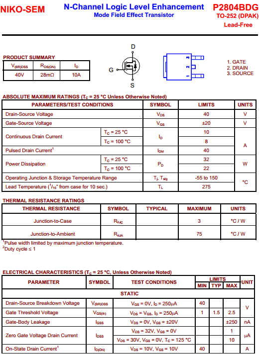 P2804BDG Datasheet PDF - DatasheetQ.com