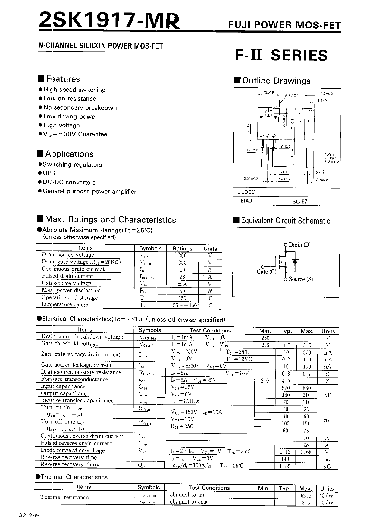K1917 Datasheet PDF - Fuji Electric