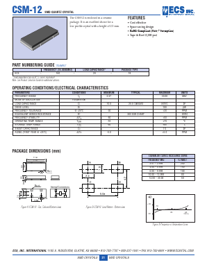 CSM-12 Datasheet PDF ECS, Inc.