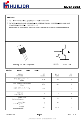 MJE13003 Datasheet PDF ETC