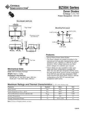 BZX84-Y3 Datasheet PDF General Semiconductor