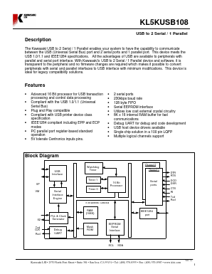 KL5KUSB108 Datasheet PDF KAWASAKI MICROELECTRONICS