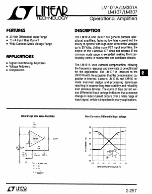 LM307H Datasheet PDF Linear Technology