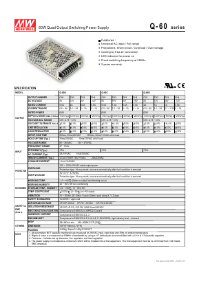 Q-60B Datasheet PDF Mean Well Enterprises Co., Ltd.