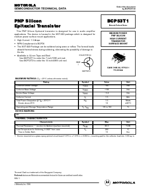 BCP53T1 Datasheet PDF Motorola => Freescale