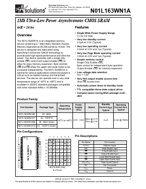 N01L163WN1A Datasheet PDF NanoAmp Solutions, Inc.