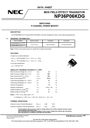 NP36P06KDG Datasheet PDF NEC => Renesas Technology