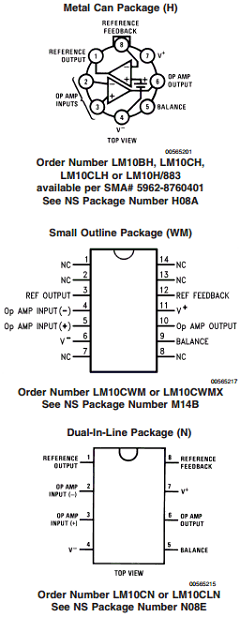 LM10CLH Datasheet PDF National ->Texas Instruments