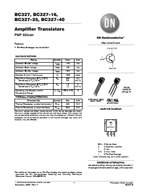BC327-40ZL1G Datasheet PDF ON Semiconductor