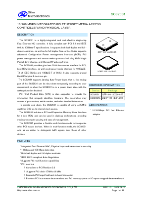SC92031 Datasheet PDF Silan Microelectronics